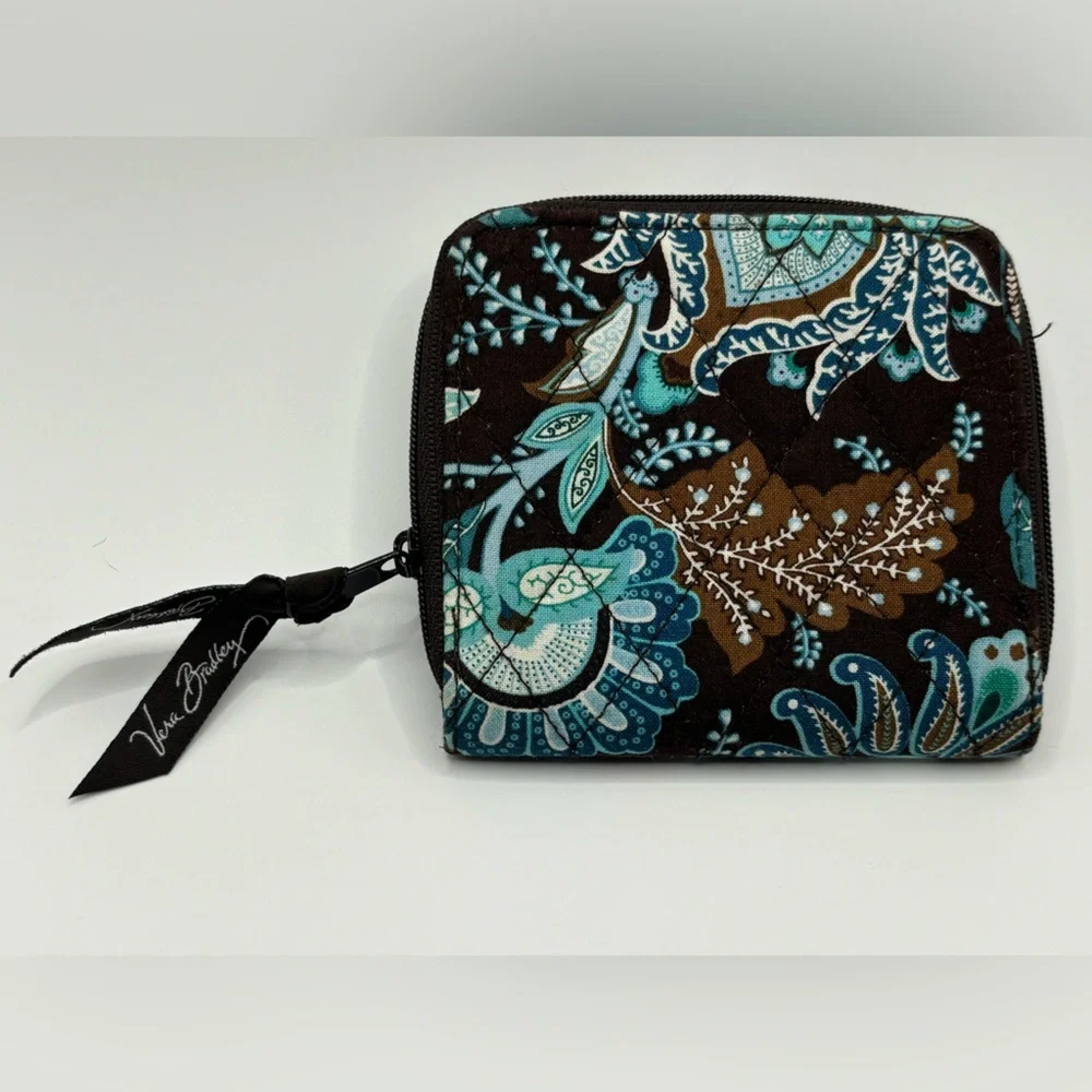 Vera Bradley Women's Floral Wallet - Black and Blue